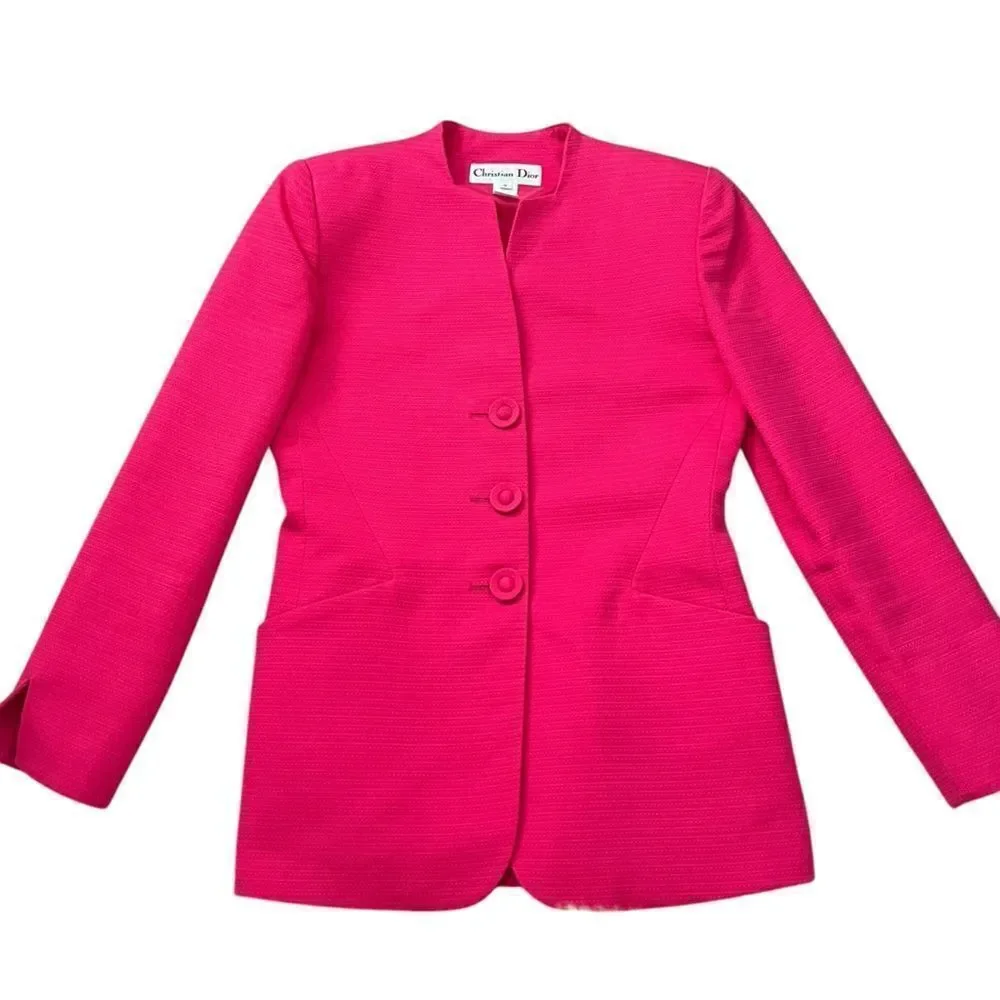 Christian Dior Vintage Pink Skirt Suit Set